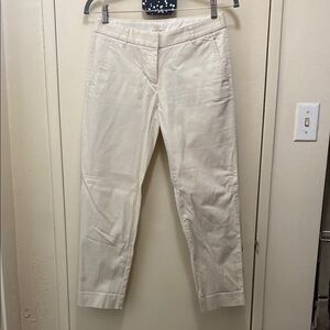 J. Crew Cream Cropped Pants with Slim Fit